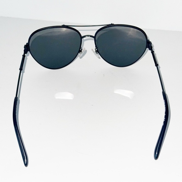 Tory Burch ELEANOR METAL PILOT SUNGLASSES Black Stylish Black Aviator 58-15-140 main image 4